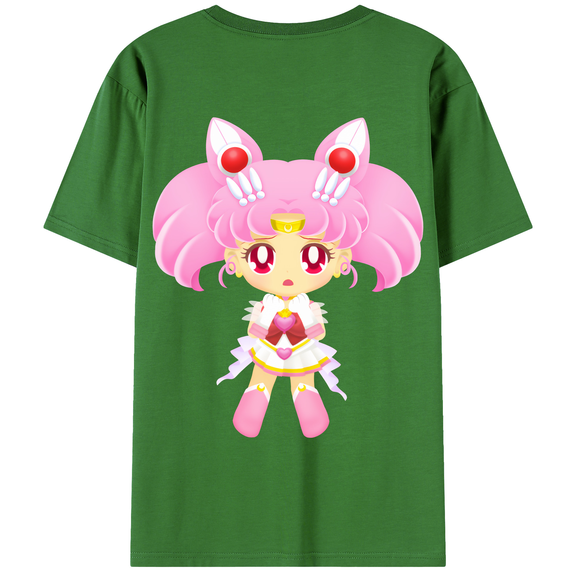 （画像用） 美少女戦士セーラームーン ちびうさ Sailor Moon Chibiusa Tsukino Usagi Small Lady Serenity レディース半袖Tシャツ(バックプリント)